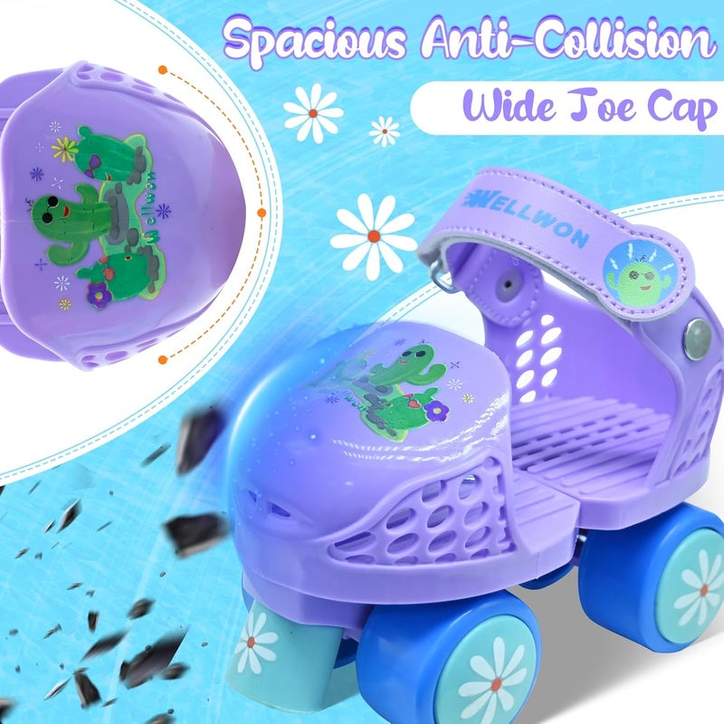 WELLWON Kids Roller Skate for Girls Boys Ages 2-5 Years Old, Adjustable Toddler Rollerskates, Children Beginner Roller Skate - Image 2